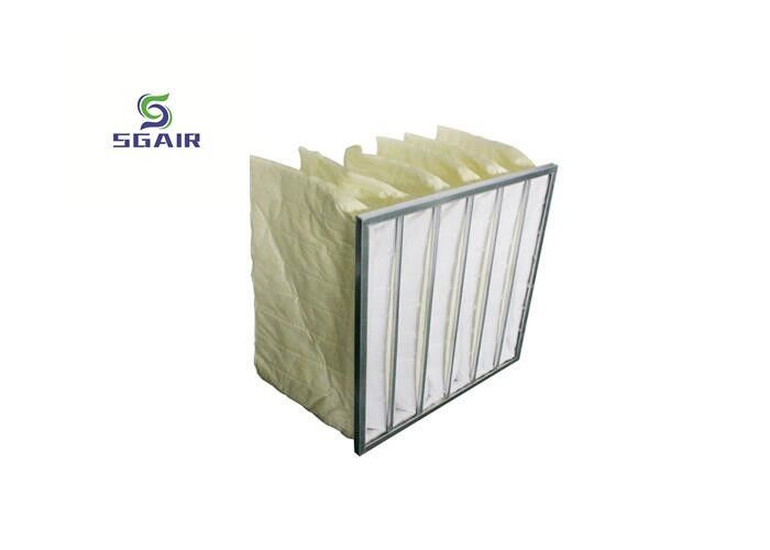 เครื่องกรองอากาศกระเป๋า Hepa สีโลหะที่มีสายสับสน GI กระปุก