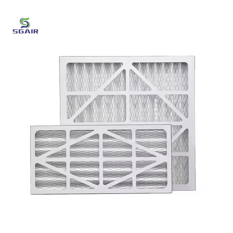 กรอบกระดาษกระดาษสีขาว HVAC เครื่องกรองอากาศ pleated การค้าสําหรับเครื่องปรับอากาศ